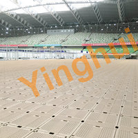 Revêtement de sol modulaire emboîtable robuste T-04 pour la protection des terrains de sport, idéal pour les concerts et événements