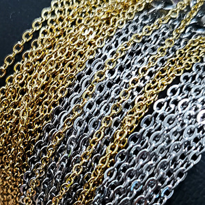 Chaîne en acier inoxydable de 2 mm de large et 45 cm de long pour la fabrication de bijoux, accessoires en gros - Product Image 3
