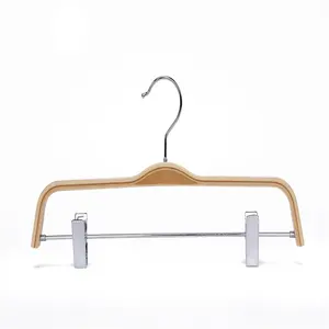 China Supplier Glory Hanger Poly Wood Laminated Shirt Wooden Top Hanger with Clips