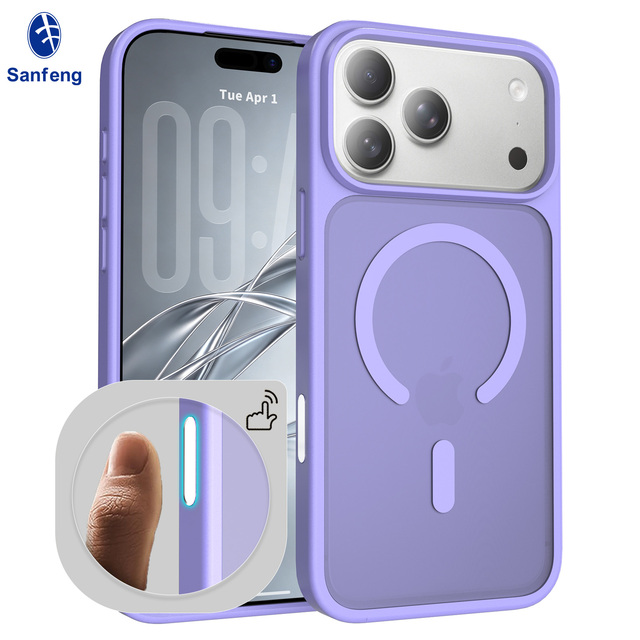 Fashion Light Purple Matte Soft Touch iPhone 18 17 16 15 Pro Max Case with Camera Control Button Shockproof Magnetic Phone Case