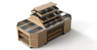 Modern supermarkt fruit- en groentepresentatierek, meerlaags, voor complete supermarktprojecten