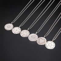 Collar Talismán de la Figura Mística de Salomón de Myshape, Sello Pentáculo de Mercurio, Luna, Sol, Kabbalah, Amuleto, Joyería de Acero Inoxidable