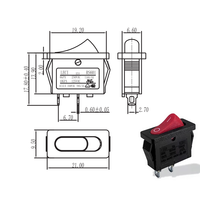 Interrupteur à bascule KCD11 marche/arrêt avec LED, interrupteur KCD 2 broches, type bateau, 10A 125V/6A 250V, interrupteur à bascule 2 voies