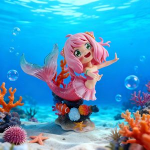 ฟิกเกอร์อนิเมะ <span class=keywords><strong>Spy</strong></span> x <span class=keywords><strong>Family</strong></span> ตัวละคร Anya นางเงือก วัสดุ PVC น่ารัก ของสะสม โมเดลขนาด 1:32 สำหรับตกแต่งโต๊ะทำงานและคอนโซลรถยนต์ - Product Image 1