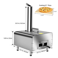Four à pizza et barbecue commercial, à granulés de bois, écologique, en acier inoxydable, moderne, portable, prêt pour les fêtes en extérieur