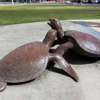 Sculpture de tortue en bronze moderne sur mesure MALTON, procédé de moulage à la cire perdue numérique, finition polie - Objet de collection artistique