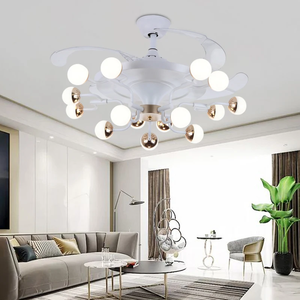 <span class=keywords><strong>Ventilateur</strong></span> de plafond moderne nordique à pales invisibles avec moteur DC, éclairage LED 12 ampoules, télécommande, intensité réglable <span class=keywords><strong>pour</strong></span> salon et chambre à coucher - Product Image 3