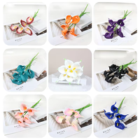 Mini Fleur Artificielle Lotus Fer à Cheval en PU, toucher réel, pour décoration saisonnière et bouquet de décoration intérieure