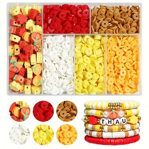 Kit de Pulseras DIY con Cuentas Planas de Arcilla Polimérica Heishi y Cuentas con Forma de Frutas para la Creación de Joyería y Manualidades - Product Image 1