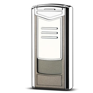 Encendedor portátil de gas butano con logotipo personalizado, mechero recargable a prueba de viento con 3 chorros de llama para cigarros, <span class=keywords><strong>2022</strong></span> - Product Image 4