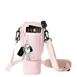 40 OZ Neoprene Insulated Portable Shoulder Strap Cooler Bag Water Bottle Carrier Cross Body Sling Holder Zipper Closure Tumbler - Product Image 2
