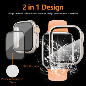 Second Change Ultra 1/2 Carcasa de vidrio templado de 49mm, para <span class=keywords><strong>Apple</strong></span> <span class=keywords><strong>Watch</strong></span> Series 6-8 40/41/44/45mm Funda protectora-Impermeable - Product Image 3