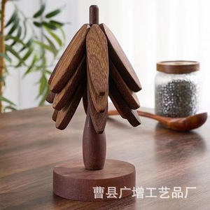 Wooden Tree Shaped Coaster For Teacup Heat Insulating Placemat <b>Solid</b> <b>Wood</b> <b>Desk</b> Mat Home Decor - Product Image 3