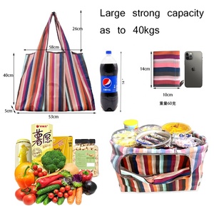 กระเป๋าช้อปปิ้งแบบ<span class=keywords><strong>พับ</strong></span>ได้ ไนลอน ขนาดใหญ่ ปี 2023  แบบกำหนดเองได้ ราคาถูก ใช้ซ้ำได้ กันน้ำ  สำหรับใส่ของชำ  รับน้ำหนักได้มาก - Product Image 6