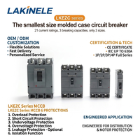Disjoncteur à boîtier moulé LAKINELE EZC100F 1p/2p/3p/4p 15A-100A, unité de déclenchement thermique-magnétique 10kA, alimentation 50/60Hz