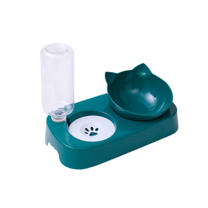 Otomatik Pet kedi kase besleyici ve kediler ve köpekler için su sebili katı plastik çift çanak kaseler yükseltilmiş <span class=keywords><strong>stand</strong></span>ı tasarım - Product Image 2
