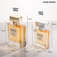 Flacon de parfum vide en verre transparent rectangulaire 50ml 100ml pour femme avec capuchon unique – Stock Usine
