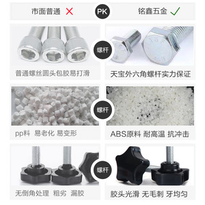 Carbon Steel Five Star Handle Knob Screws M8 M10 Metric Thread Standard Grade 8.8 Hand Tightening - Product Image 4