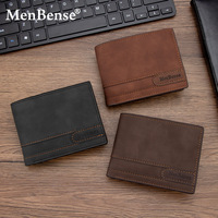 Pasokan langsung dari pabrik pria Retro Slot kartu Multi-Top dompet pendek ritsleting kantong koin dengan tipe penutupan terbuka