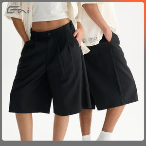 Chiusura estiva con bottoni al ginocchio abito corto Unisex ampio elastico in vita <span class=keywords><strong>3</strong></span>/<span class=keywords><strong>4</strong></span> a pieghe <span class=keywords><strong>pantaloncini</strong></span> da uomo - Product Image 3