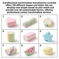 Fabricant de bonbons en gros, guimauves sucrées de formes variées, en vrac, 1 kg par sac, BRC Halal, étiquettes personnalisées