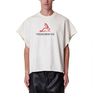 T-Shirt Oversize da Uomo Personalizzata Effetto Vintage Bianco Sporco 100% Cotone Stampa DTG 300gsm Peso Pesante Taglio Vintage - Product Image 2