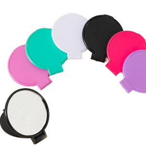 Many Stock Portable Mini Round Nickel Finish Personalized Logo Folding <b>Makeup</b> <b>Mirror</b> with <b>Magnifying</b> Feature - Product Image 1