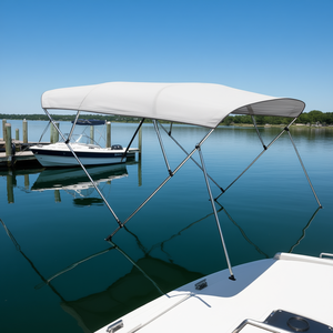 Tendalino Bimini a 4 Archi Grigio Chiaro per Barche, 8'Lx91-96'W X 54'H, Modello D0100X323R6 - Product Image 2