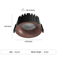 PULUOTI 75mm LED 60 ° Encastré Downlight 12W 3000K Log Couleur Spectre Complet Anti-éblouissement Protection des Yeux Chambre Chambre Spots