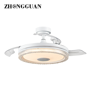 Vô Hình <span class=keywords><strong>LED</strong></span> Quạt Trần Đèn Với Cho Bluetooth Âm Nhạc Chuyển Đổi Tần Số Cho Nhà Phòng Khách Phòng Ngủ Nhà Máy Cung Cấp - Product Image 1