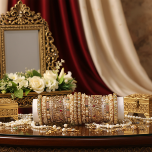 Diseñador Openable Kundan Pearl & Meenakari Bangles Elegant Premium Jewelry Bridal Collection - Product Image 3
