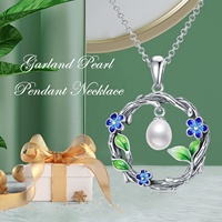 Collier pendentif guirlande de perles d'eau douce en argent sterling S925 à la mode collier de bijoux en émail
