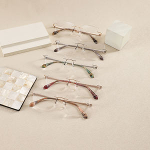 Gafas ópticas LE6498 sin montura de Metal de lujo para mujer, gafas de negocios sólidas a la moda, marcos de vidrio óptico de moda - Product Image 2