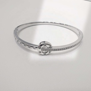 Bracelet en argent sterling 925 de haute qualité, or 14 carats, motif bambou, cadeau quotidien, luxe, zircon classique, minimaliste, bracelets pour filles - Product Image 3