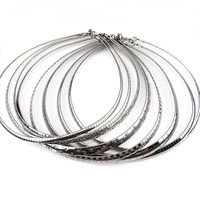Collier en acier inoxydable ras du cou pour femmes hommes 18 pouces chaîne élégante en argent Omegai tour de large bijoux