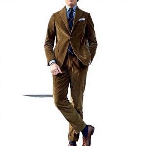 Winter New Arrival Brown Worsted Single Breasted Plus Size Men's Suits <b>Blazer</b> <b>Sets</b> Groom Dinner Prom Tuxedo Party Wedding Suit - Product Image 3