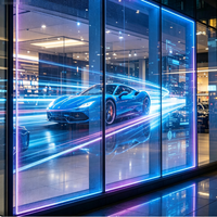 Écran LED transparent d'usine, film LED flexible, écran d'affichage cristallin sur les vitrines des centres commerciaux, panneau publicitaire LED sur verre