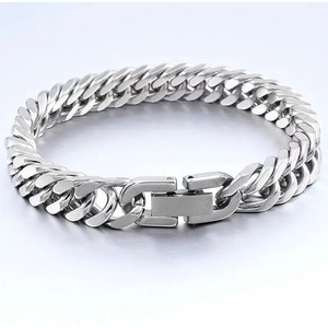 Wholesale Fashion Hiphop Stainless Steel Bracelet Big Heavy Men's Chunky Miami Cuban Link <b>Chain</b> Bracelet for Men - Product Image 1