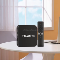 TV Box Android 15 TX30 Pro Económico 2025, Quad Core H265 4K con WiFi de Doble Banda, BT5.0 y Control Remoto por Voz