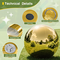 Boule miroir gonflable dorée, en stock aux États-Unis, livraison rapide pour la décoration de mariage, gonflables publicitaires, robe de mariée