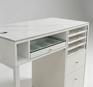 High Quality Beauty Salon Furniture Single-person <b>Nail</b> Art Table Modern Wood Manicure Table with Drawers - Product Image 2