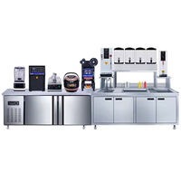 Comptoir portable en acier inoxydable pour bubble tea avec installation intégrée pour les bars à thé au lait, cafés, jus et restaurants - Fabricant