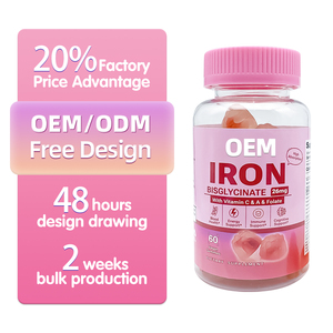 Compléments alimentaires en gommes IRON Gummies Bisglycinate 26 mg Lron avec vitamine C, bonbons gélifiés, dosage, logo privé OEM - Product Image 1