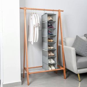 8-Shelf Foldable Hanging Closet Organizer Universal <b>Storage</b> Rack for <b>Shoes</b>, Hats, Clothes, Towels and Toys Ideal for Home Dorm - Product Image 4