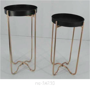 โต๊ะข้างโลหะสไตล์โมเดิร์นพร้อมถาดไม้ชุดโต๊ะกาแฟเหล็กสำหรับเฟอร์นิเจอร์ห้องนั่งเล่นในบ้าน - Product Image 4