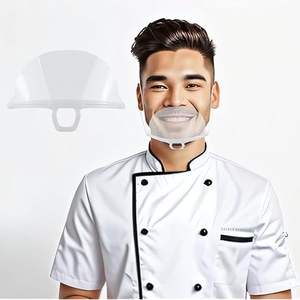 Masker transparan dapur, Anti tetesan senyum bening perisai masker perlindungan umum dapat disesuaikan layanan Restoran anti-kabut - Product Image 1