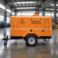 Compresseur d'air mobile Kaishan KSGF-220/19 pour l'exploitation minière et la pierrierie avec un débit d'air de 600 CFM/min
