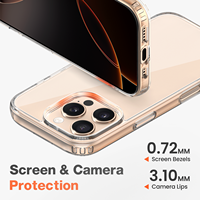 Nouvel arrivage Étui de téléphone antichoc en acrylique transparent pour iPhone 16 Plus et 16 Pro Max Étui de protection transparent pour téléphone portable