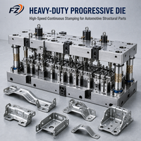 Matrice de poinçonnage progressive sur mesure pour pièces structurelles automobiles, formage de supports en tôle épaisse, outillage de poinçonnage de précision