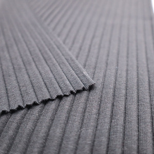 中国供应商弹力针织340gsm重量级罗纹棉涤纶氨纶宽罗纹女式针织面料定制 - Product Image 5